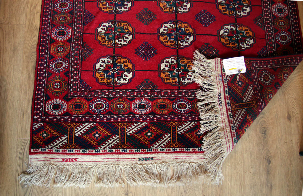 Bordeaux Bukhara Design Oriental Carpet "Teke" - 2,00m x 1,28m