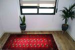 Bordeaux Bukhara Design Oriental Carpet "Teke" - 1,98m x 1,24m