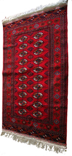 Bordeaux Bukhara Design Oriental Carpet "Teke" - 1,98m x 1,24m