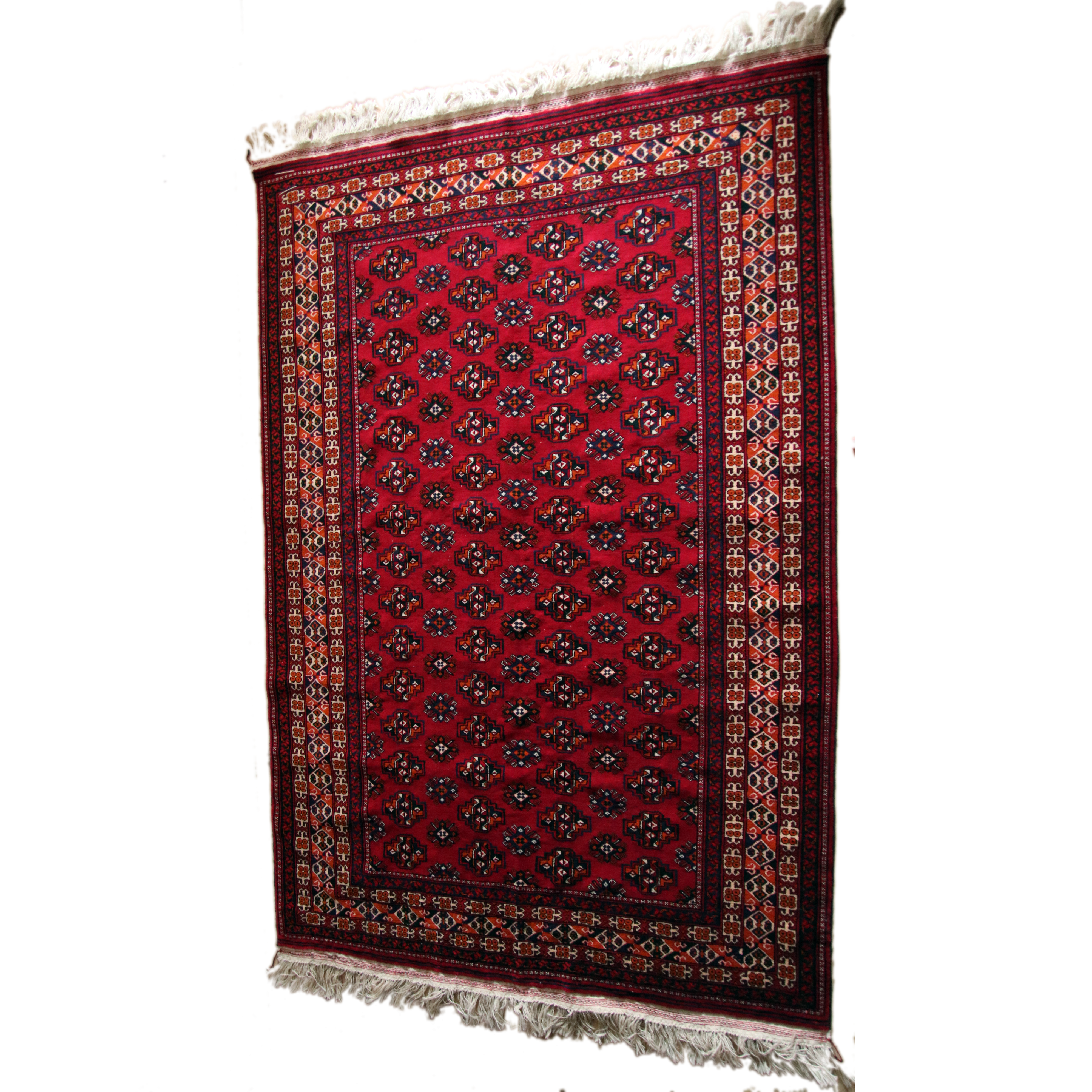 Bordeaux Bukhara Design Oriental Carpet "Bashir" - 2,31m x 1,59m