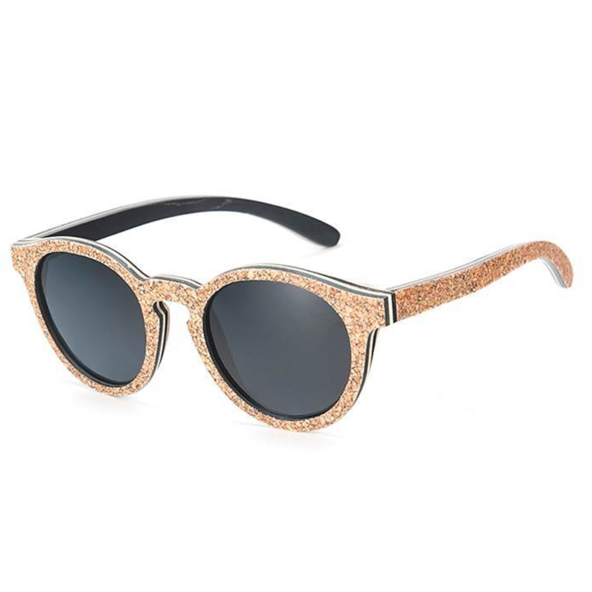 Oak Cork Finish -Handmade Unisex Bamboo Sunglasses - Grey