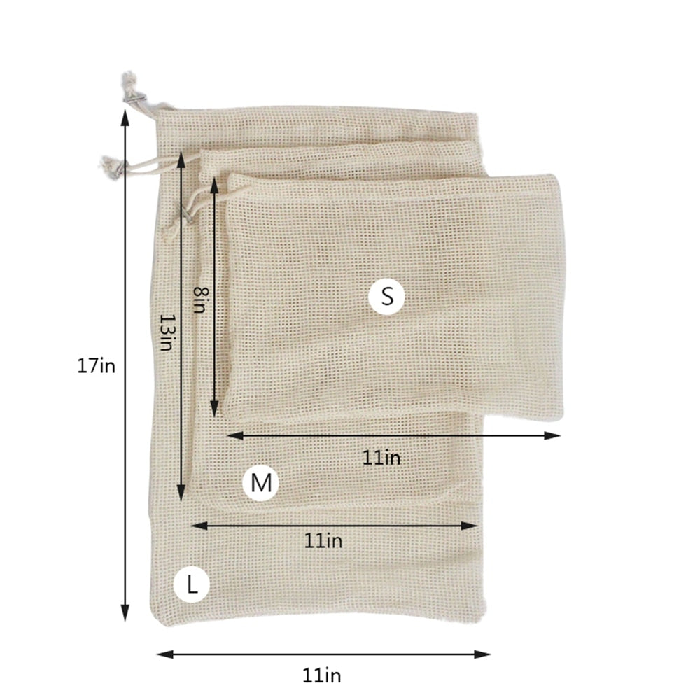 Reusable/Washable Cotton Bags for Grocery