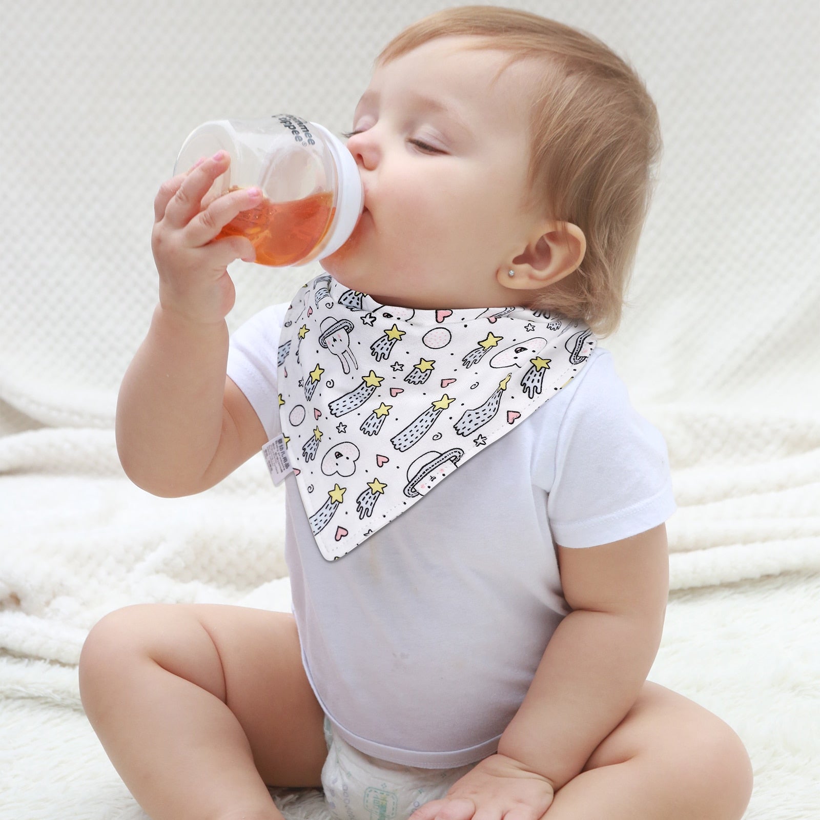 100% Organic Cotton Baby Bibs Triangle Burp Cloths