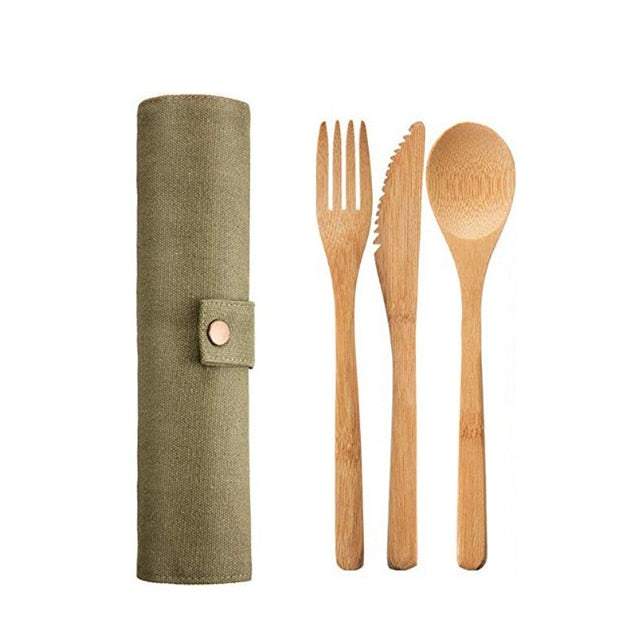 Eco Friendly & Portable Bamboo Cutlery Set