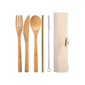 Zero Waste Bamboo Utensils, Bamboo Travel Cutlery Set