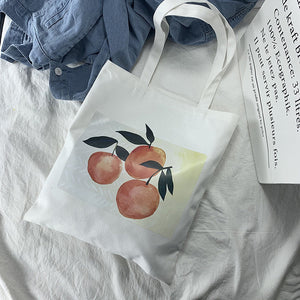 Cotton tote bag with fruits and veggie print | Valexico | Online Store