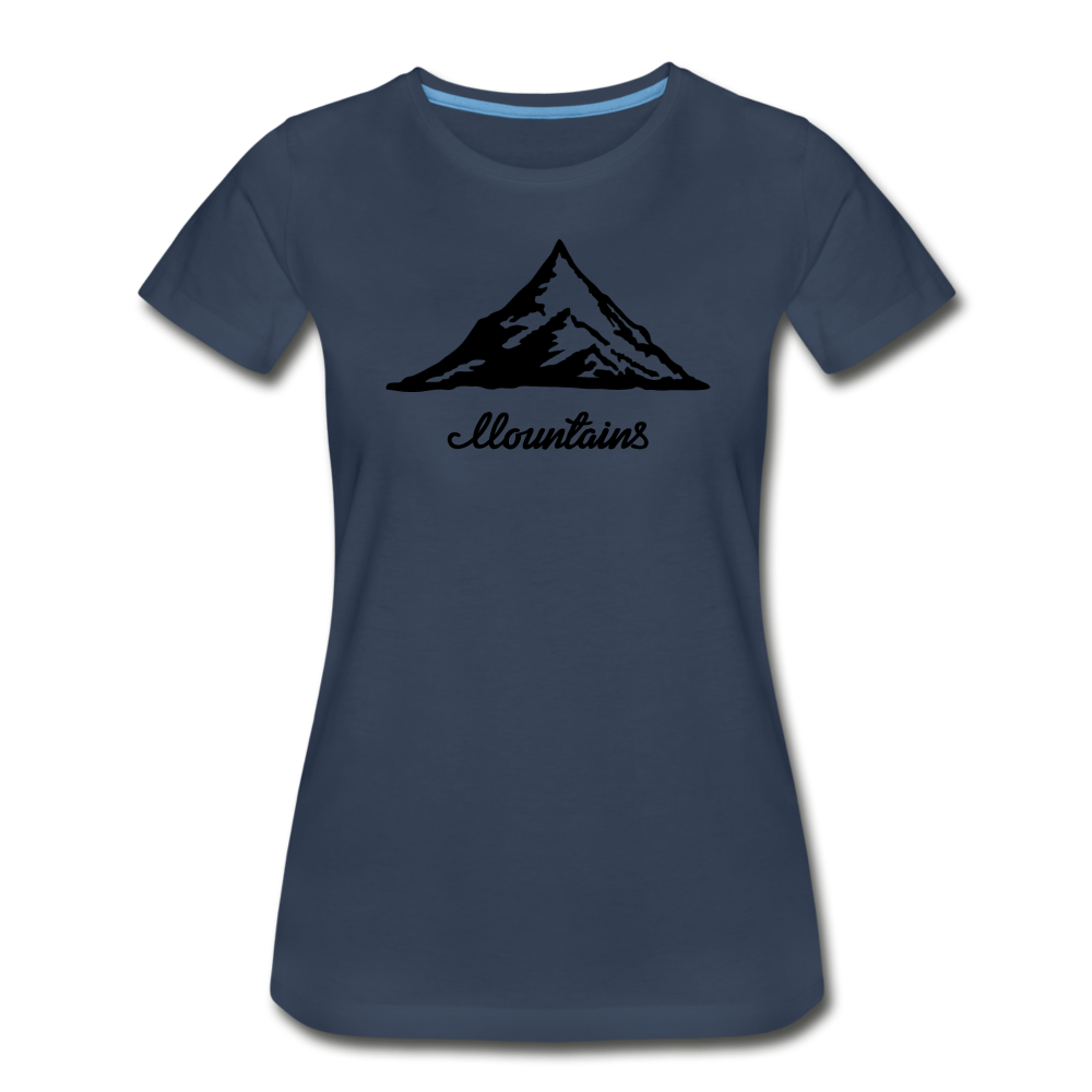 Mountains Women’s Premium Organic T-Shirt - navy