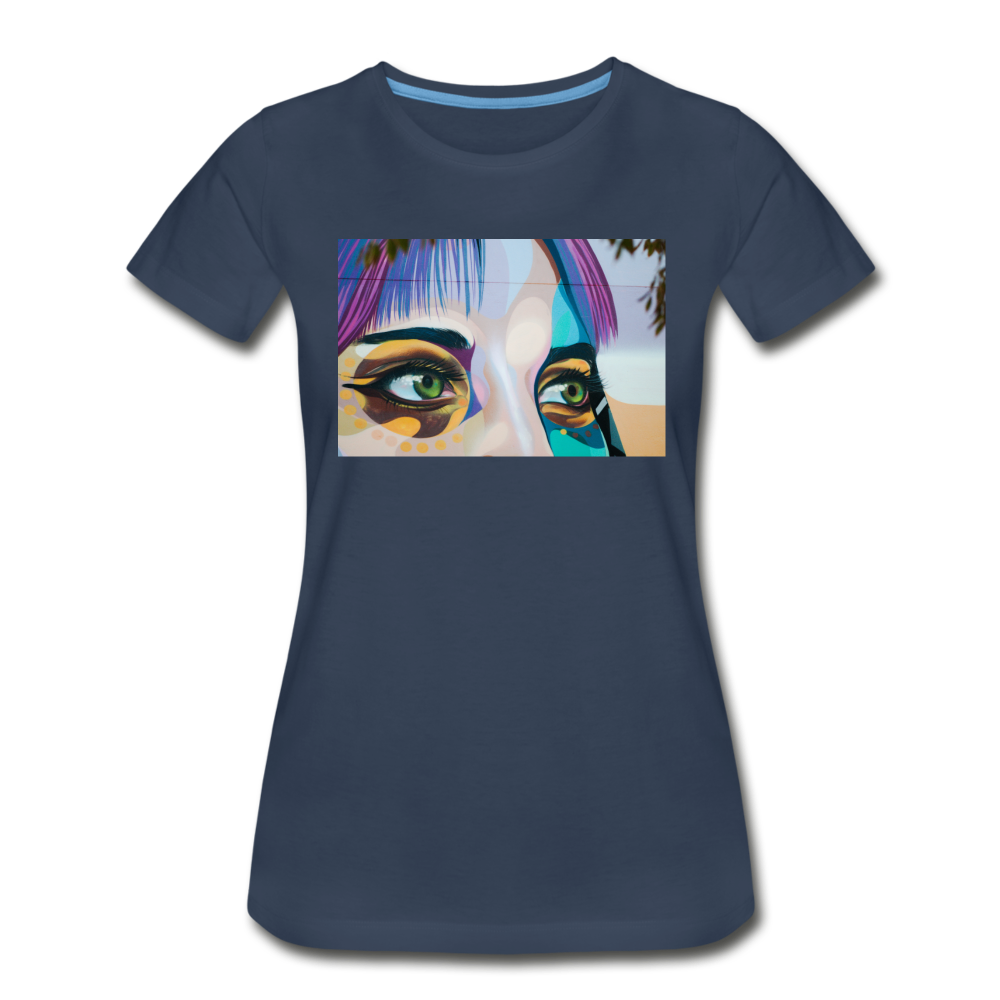 Woman's Eyes Art Women’s Premium Organic T-Shirt - navy