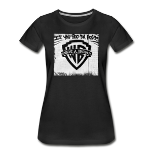 Warn A Brother Women’s Premium Organic T-Shirt - black