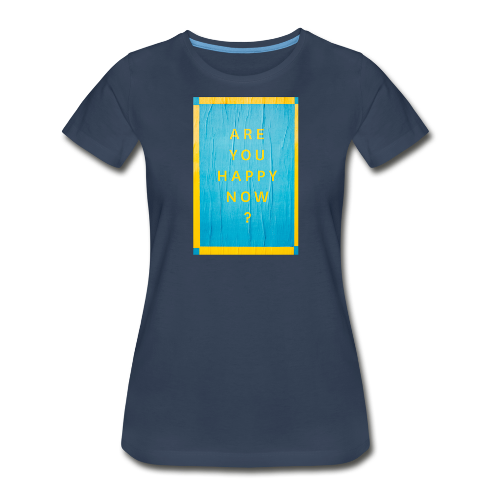 Women’s Premium Organic T-Shirt - Happy - navy