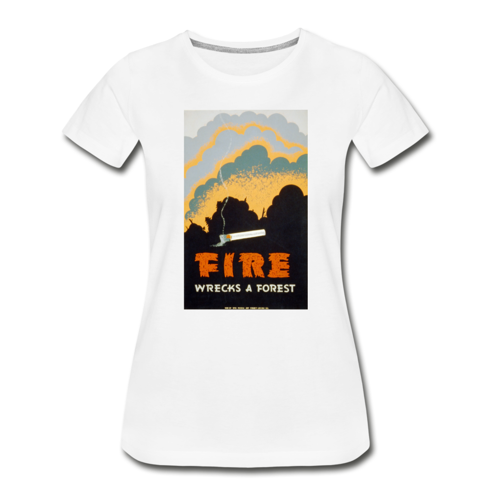 Women’s Premium Organic T-Shirt - Fire - white