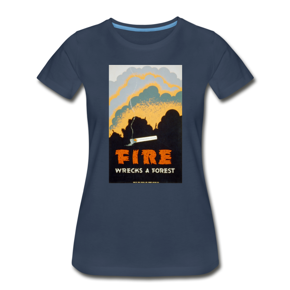 Women’s Premium Organic T-Shirt - Fire - navy