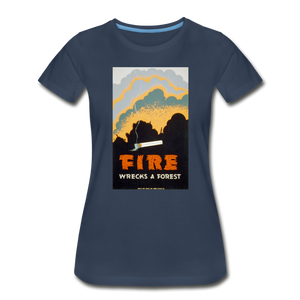 Women’s Premium Organic T-Shirt - Fire - navy