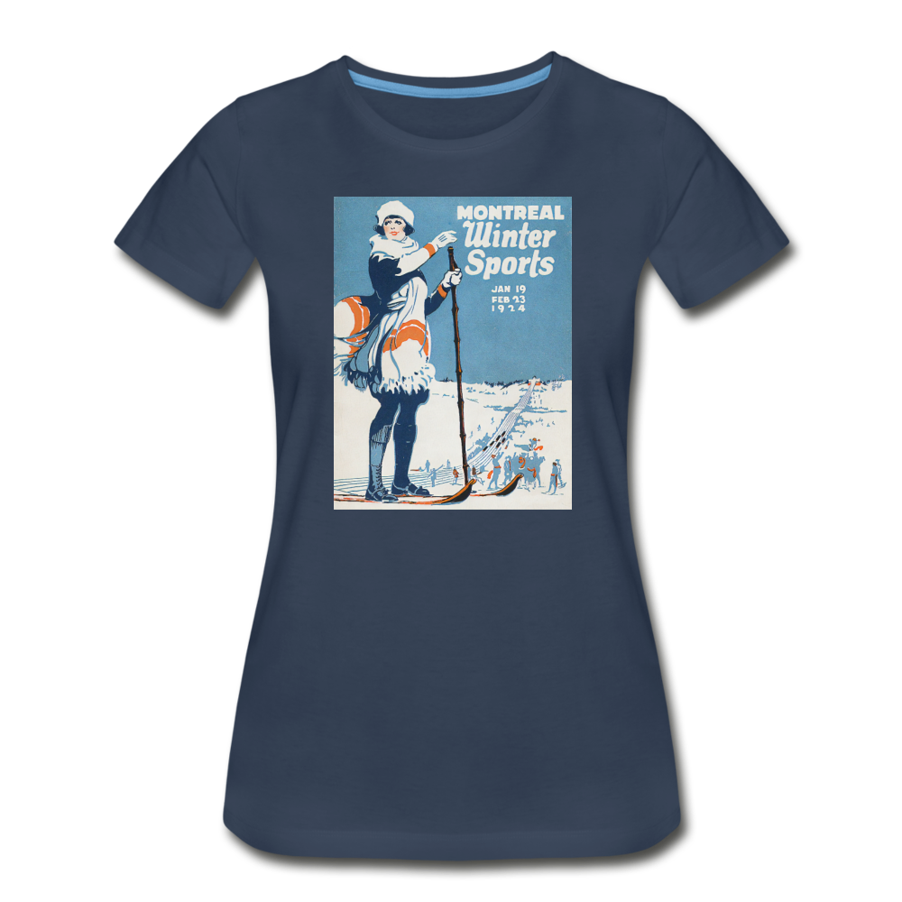 Women’s Premium Organic T-Shirt - WInter Sports - navy