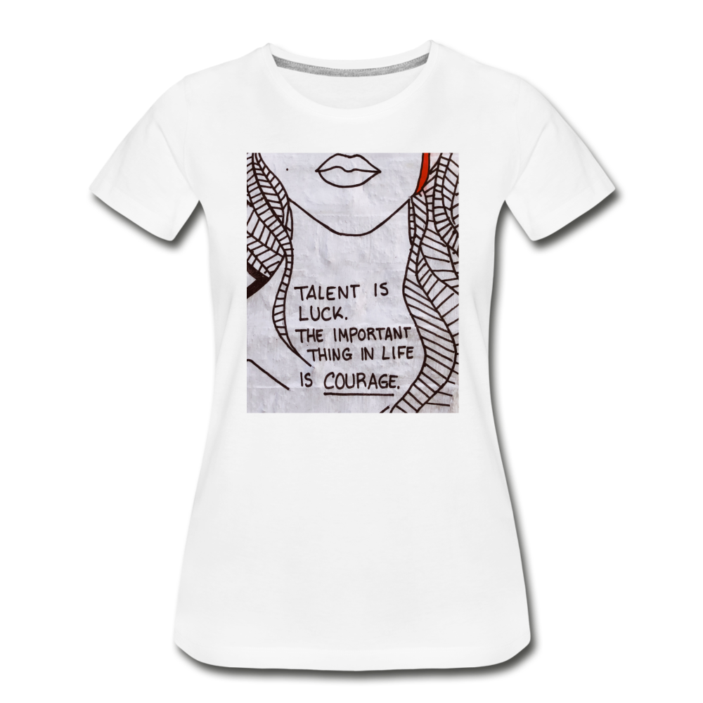 Women’s Premium Organic T-Shirt - Courage - white