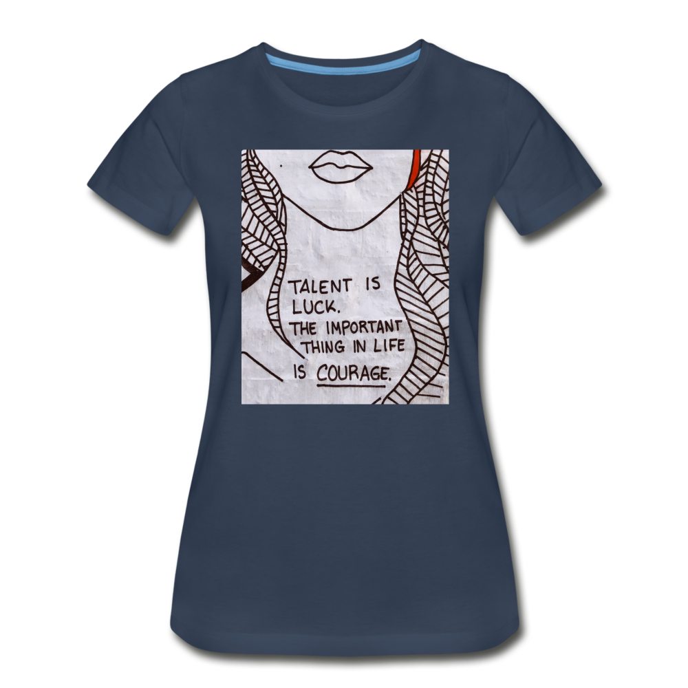 Women’s Premium Organic T-Shirt - Courage - navy