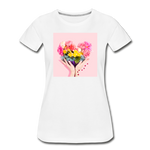 Women’s Premium Organic T-Shirt - flowers - white