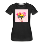 Women’s Premium Organic T-Shirt - flowers - black