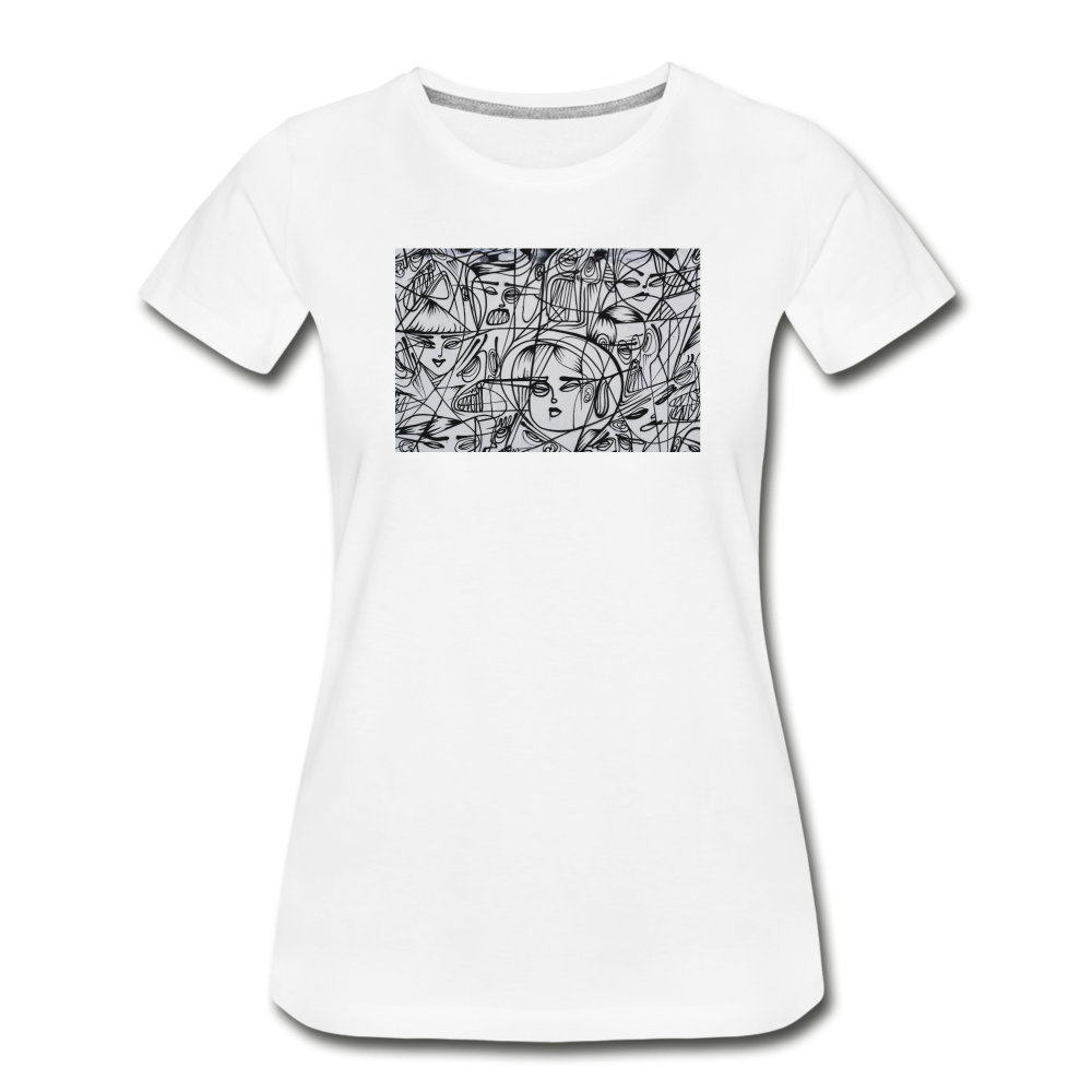 Women’s Premium Organic T-Shirt - Abstract Mural - white