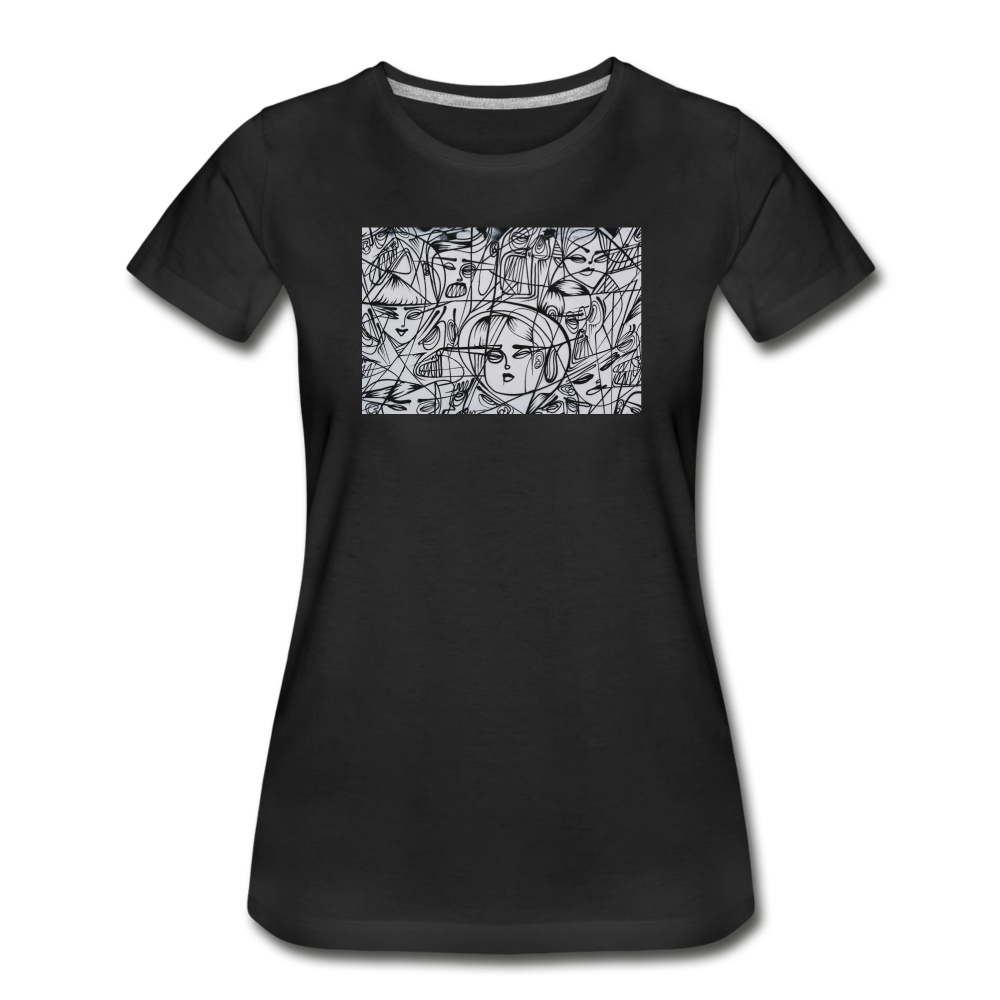 Women’s Premium Organic T-Shirt - Abstract Mural - black