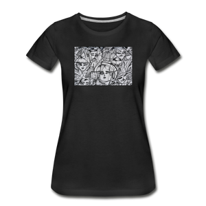 Women’s Premium Organic T-Shirt - Abstract Mural - black