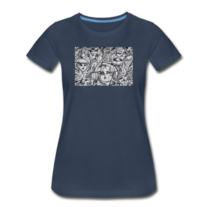 Women’s Premium Organic T-Shirt - Abstract Mural - navy