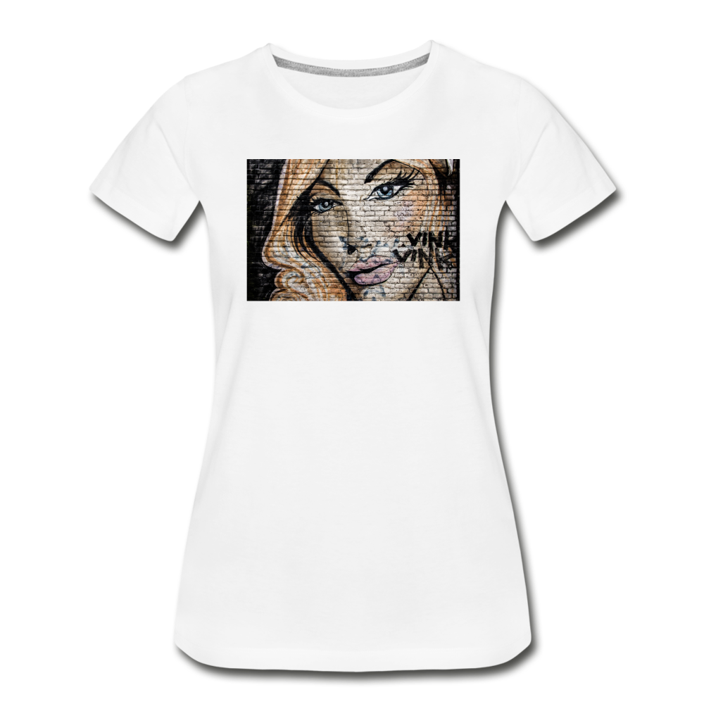 Women’s Premium Organic T-Shirt - wall woman - white