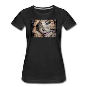 Women’s Premium Organic T-Shirt - wall woman - black