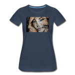 Women’s Premium Organic T-Shirt - wall woman - navy