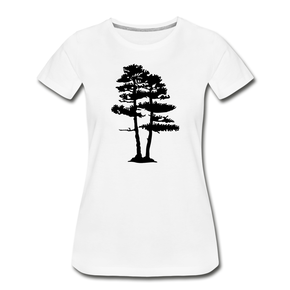 Women’s Premium Organic T-Shirt Pine Tree - white